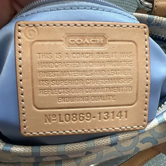 Coach Op Art Light Blue, Off White/Cream, L0869-13141, Handbag, purse - Picture 11 of 11